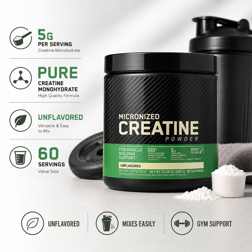Nutrition For Fitness - Creatine Monohydrate Powder 300g Support Strength